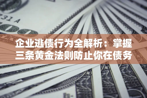 北京企业逃债行为全解析：掌握三条黄金法则防止你在债务乱局中“踩雷”